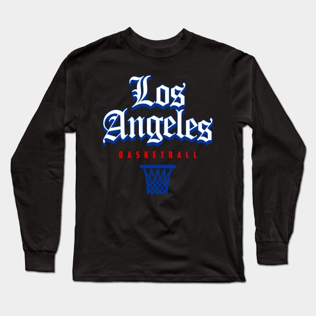 Los Angeles Basketball Old English 1 Long Sleeve T-Shirt by funandgames